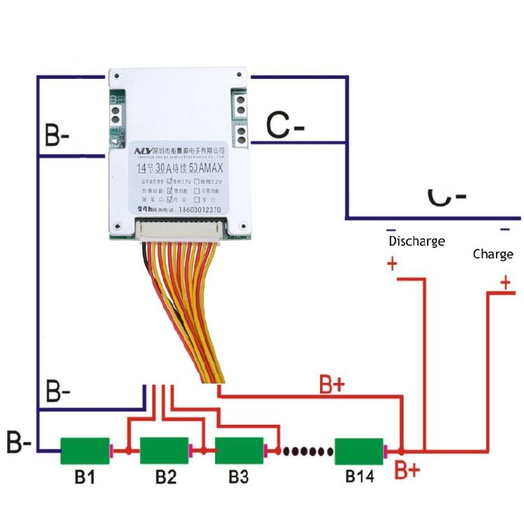 Bateria do Płyty Ochronnej z Balansowaniem 14S 48V 30A BMS- Płyta PCB do Domu