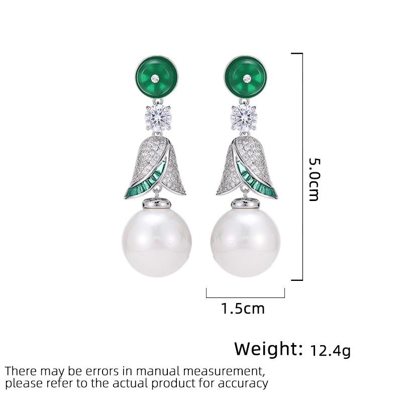 Women's Light Luxury Design Elegant Imitation Pearl Pendant Earrings Fashionable And Versatile Niche Design Earrings