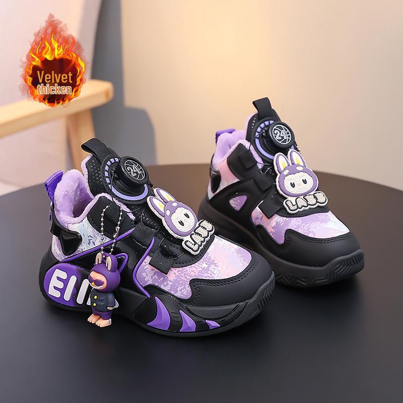Girls' Waterproof Leather Sports Shoes - 2025 Spring & Autumn Collection - Running & Basketball Sneakers for Medium and Large Children.