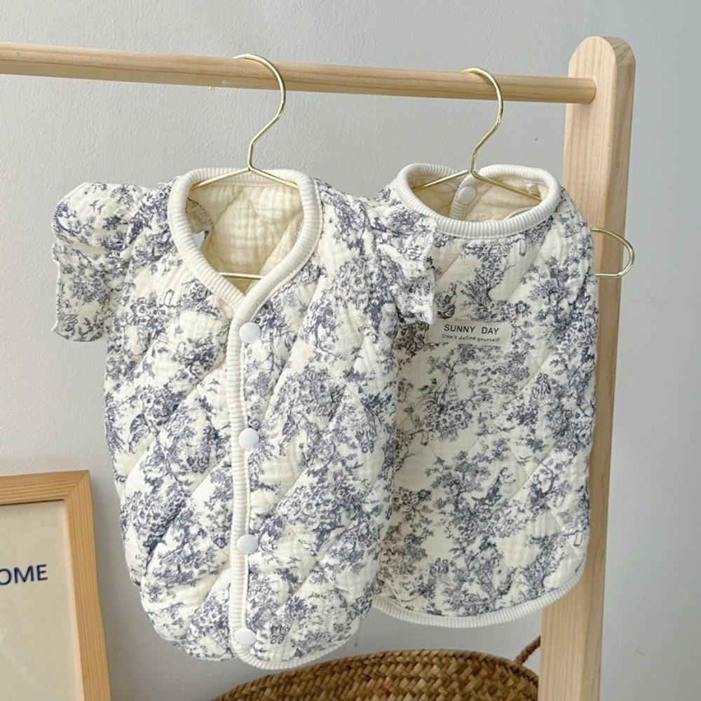 Printed Dog Winter Coat Warm Soft Dog Jacket New Padded Vest  for Small Medium Dogs