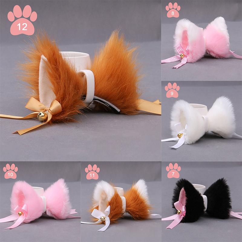 Vlásenka z uší kočky Fox Načechraný plyšový Cosplay klip Barrette Party Kostýmní doplněk