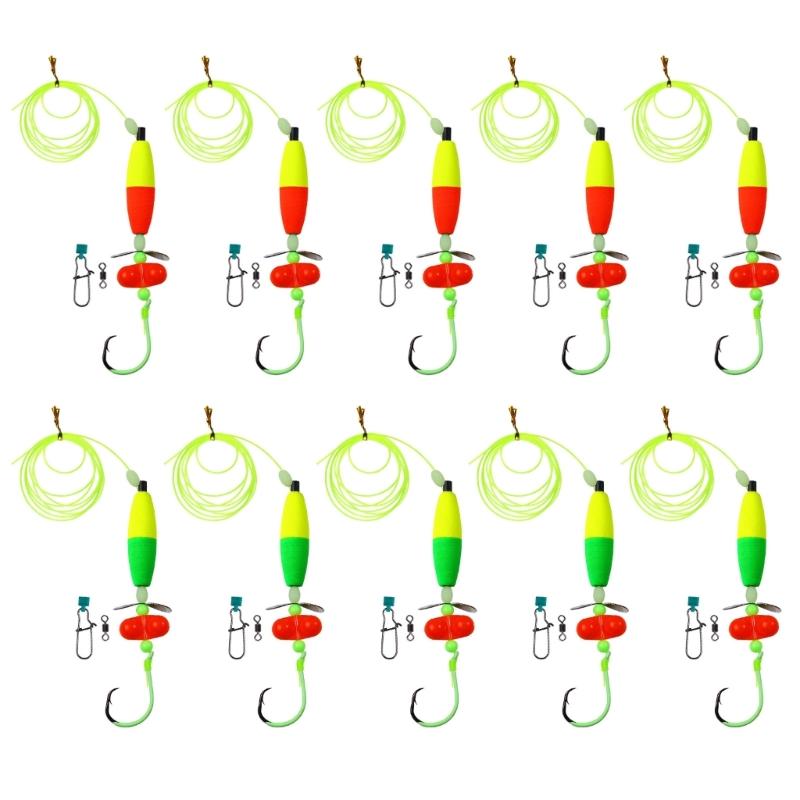 5Pcs Catfishing Rig Catfishing Float Rigs Rattle FloaterTackle for Catfishing Fishing 6/0 8/0 10/0 Circle Hook