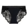Silk Lace Seamless Mid-Waist Panties with Hollow Design
