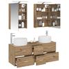 5 Piece Bathroom Furniture Set Artisan Oak Engineered Wood & Glass