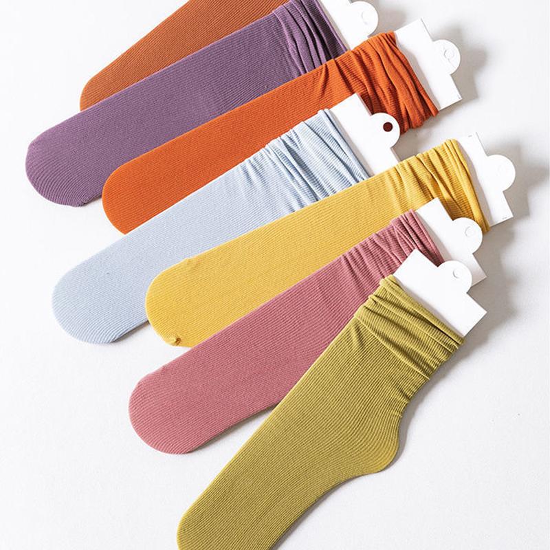 10 Pairs Women's Comfortable Middle Tube Socks Candy Color Sweet Breathable Socks