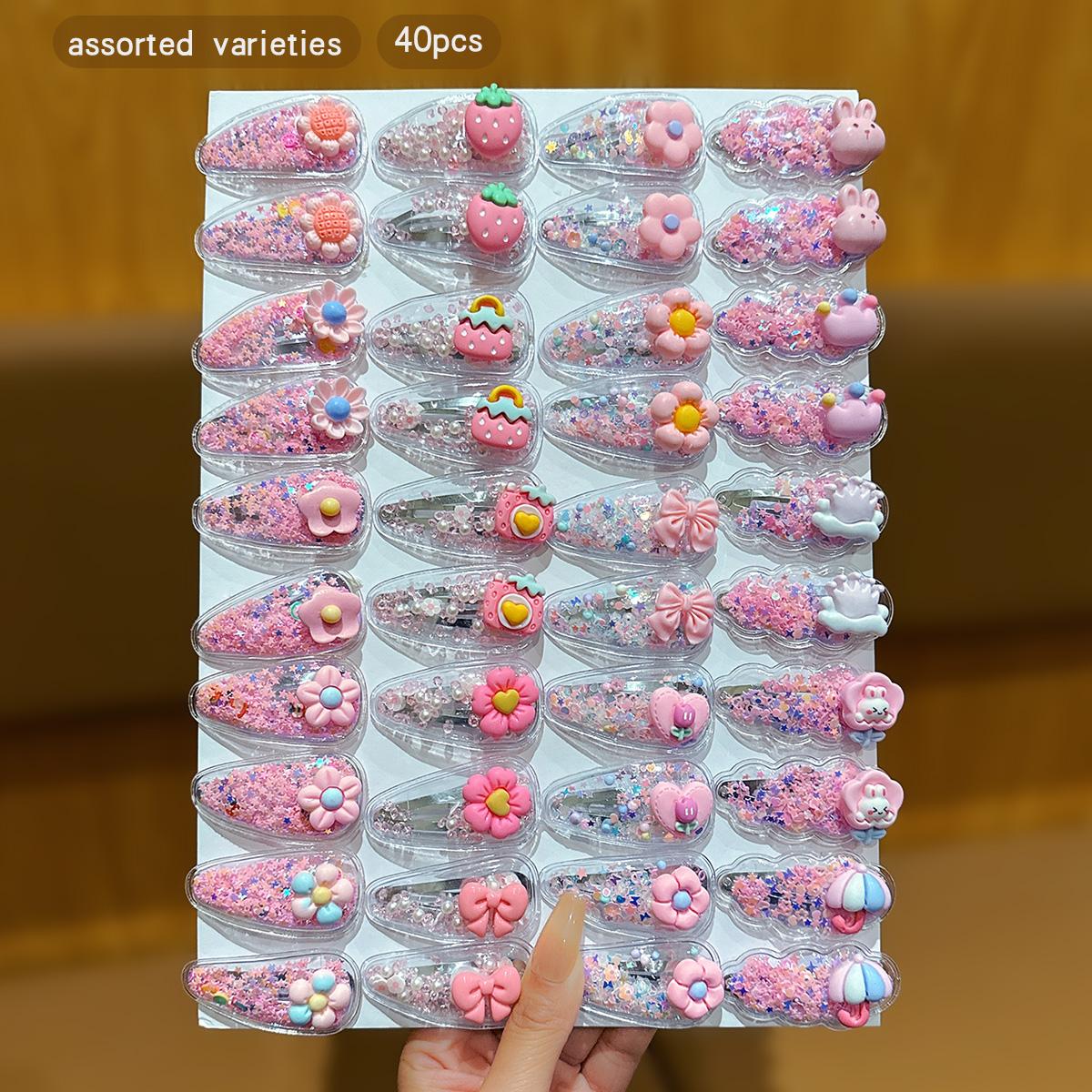 

40 розовых заколок для волос в милом стиле с клипсами-невидимками, подходящих для повседневных причесок