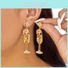 Boucles d'oreilles Vintage en Verre à Cocktail Perlé avec Design Géométrique pour Femmes Hiver 2025