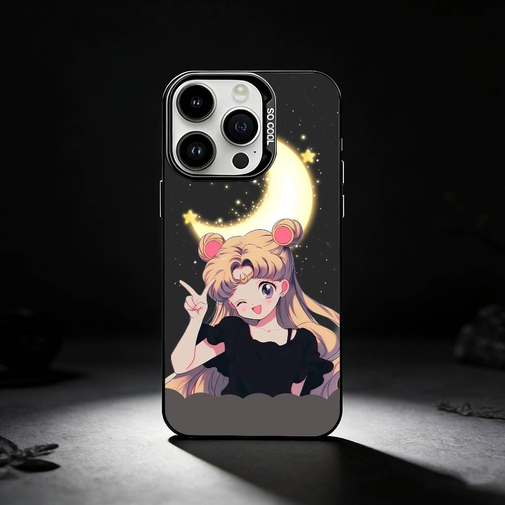 S-Sailor Moon Anime Phone Case For iPhone 17,16,15,14,13,12,11 Plus,Pro Max,XS,Colored silver phone case