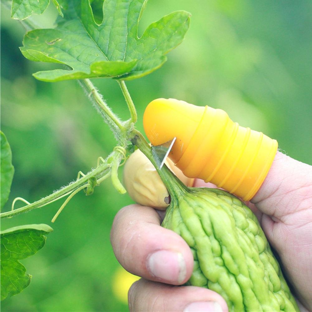 Silicone Thumb Knife Finger Protector Metal Fingernail Gears Cutting  Plant Vegetable Flower Garden Blade Scissors Kits 1/10Pcs