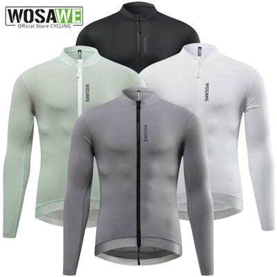Wosawe Verão Primavera Camisa de Ciclismo Masculina para Mountain Bike e Estrada, Respirável, Manga Longa, Roupa Esportiva para Commuting, Roupa de Ciclismo