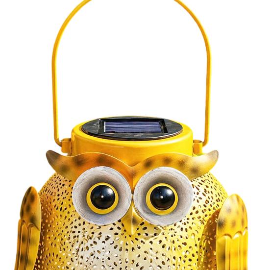 Yousheng Solar Light, Owl Design Garden Decor, Outdoor Waterproof Metal Hanging Lantern Solar Garden Light for Outside Patio Yard Lawn