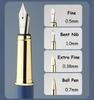 Ranvi Gold Trim Classic Metal Fountain Gift Pen with Fine 9 Pieces Pen, Converter, Nib,