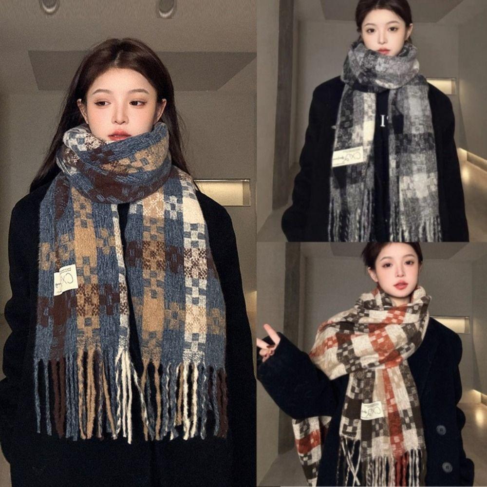 Imitation Cashmere Winter Scarf Windproof Warm Shawl Wrap Fashion Knitted Scarf Autumn