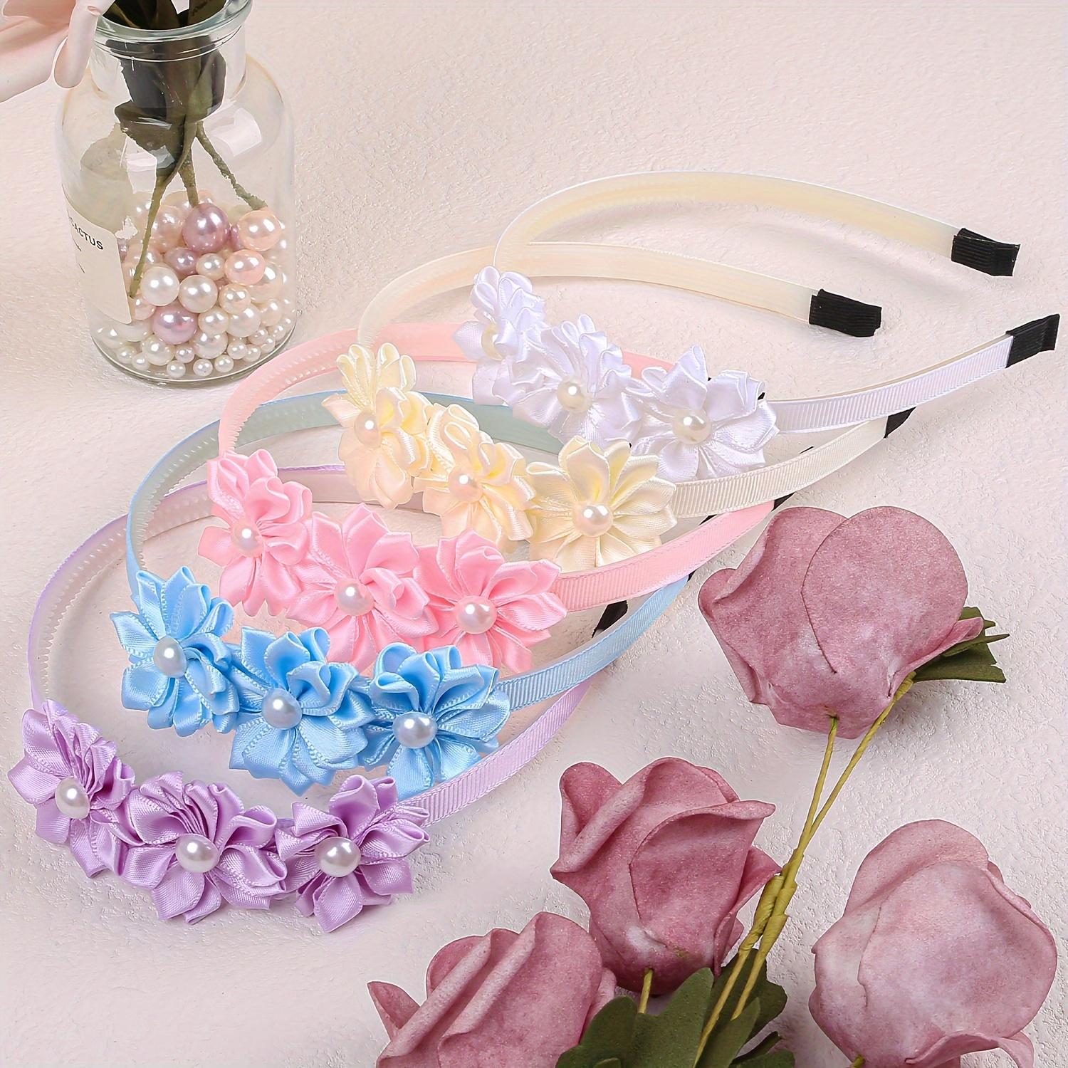 

5pcs Women s Floral Headband-Plastic toothed headband with 5 colorful flower patterns,cute minimalist hair accessories for parties and casual outfits