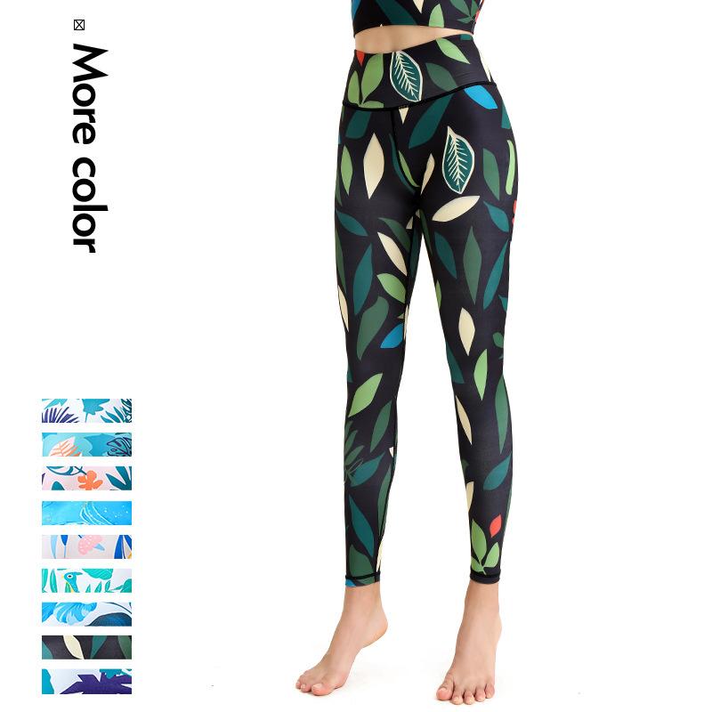 New Style High-Waisted Butt-Lifting Quick-Dry Dance Yoga Trousers for Women Printed Yoga Wear