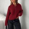 Hooded Twist Knitted Cardigan Zipper Rhombus Twisted Long-sleeved Knitted Jacket Korean Casual Autumn and Winter Women's Clothing