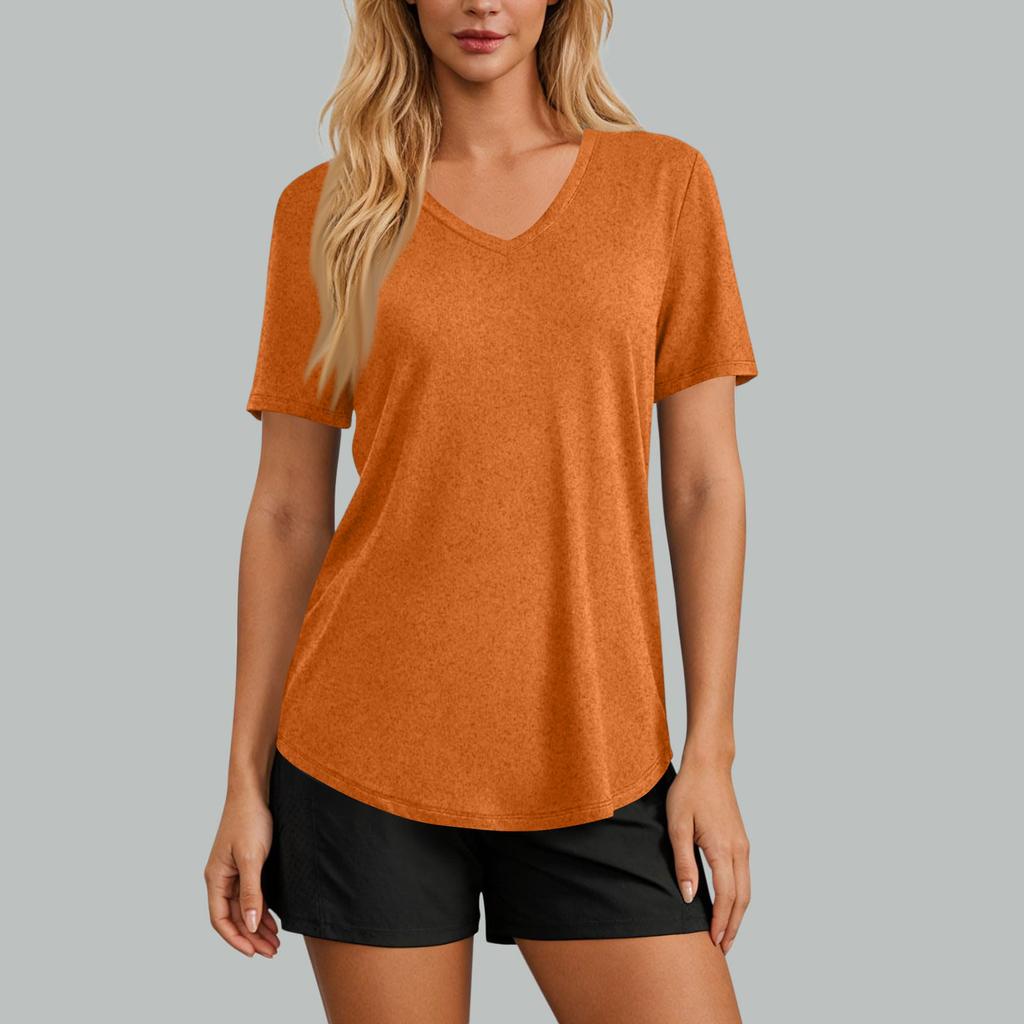 Women's Casual V-neck Short Sleeved -shirt Fashion Top