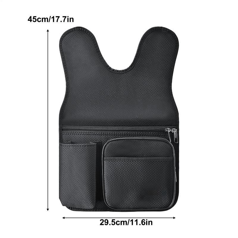 Beach Chair Side Bag Oxford Cloth Side Bag For Fishing Chair Wear-Resistant Organizer Pouch Black Chair Side Pouch