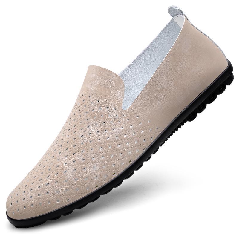 Bean Bean Men's Cowhide Slip-On Casual Leather Shoes