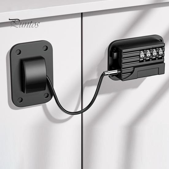 Blokada drzwi lodówki i zamrażarki z hasłem Regulowana konstrukcja Montaż bez użycia narzędzi Łatwa konfiguracja Blokada drzwi lodówki zabezpieczona przed dziećmi