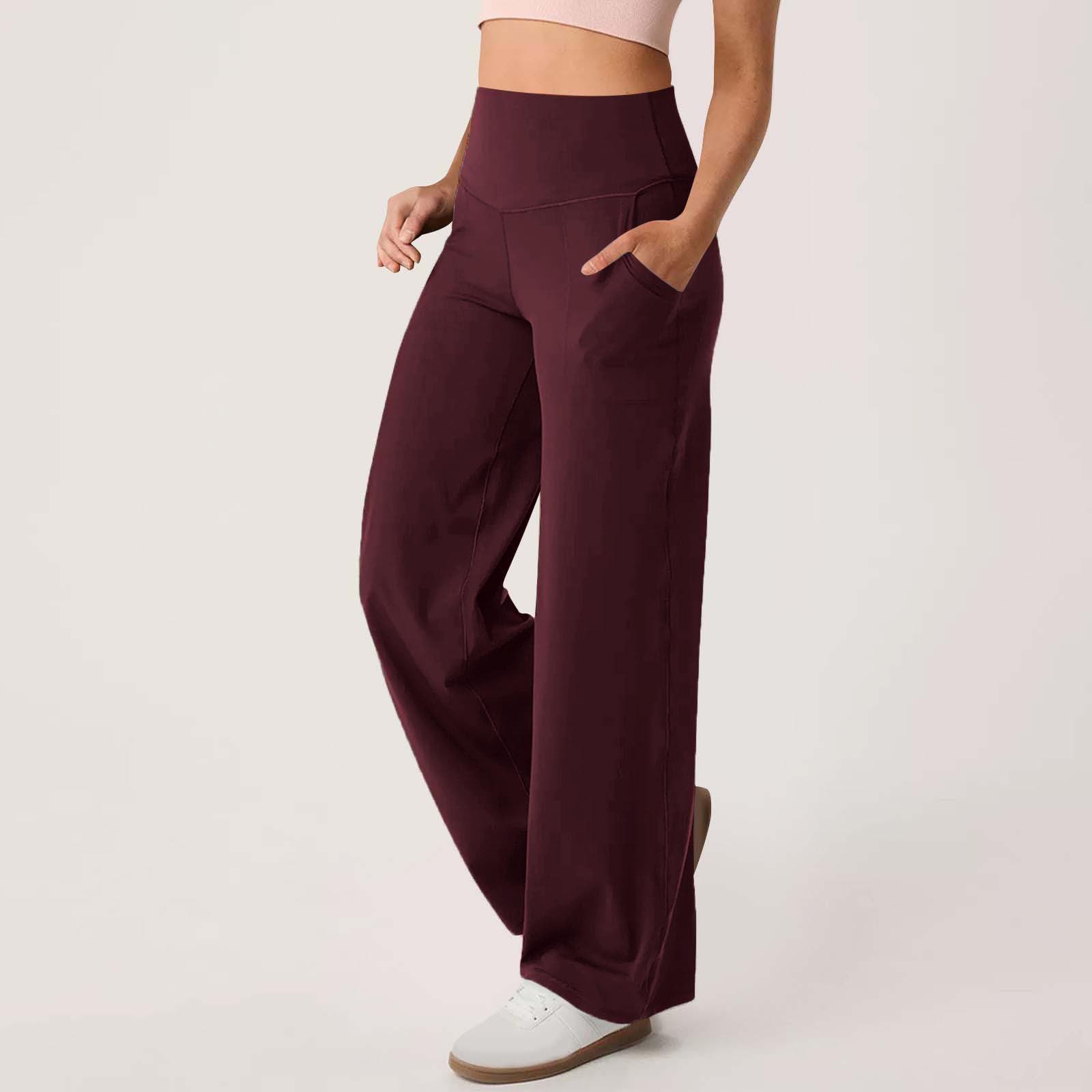 

2024 Autumn Women s Casual Loose Straight-Leg Pants with Pockets Small маджента