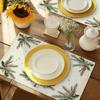 4pcs Placemat Set with Traditional Christmas Tree Pattern - 12" x 18" Rectangular Kitchen Table Runner - Suitable for Home Kitchen and Restaurant Deco