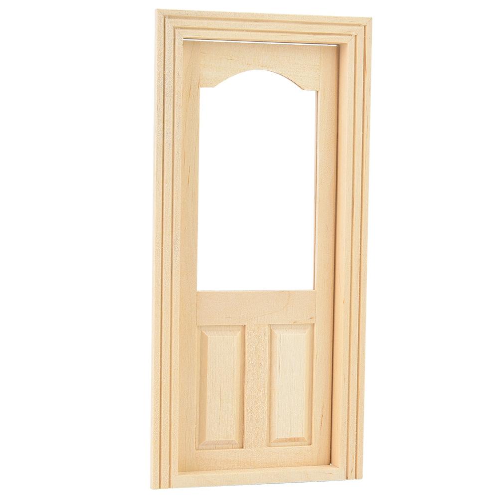 Mini Simulation Wooden DIY Door Furniture for 1:12 Doll House Accessory
