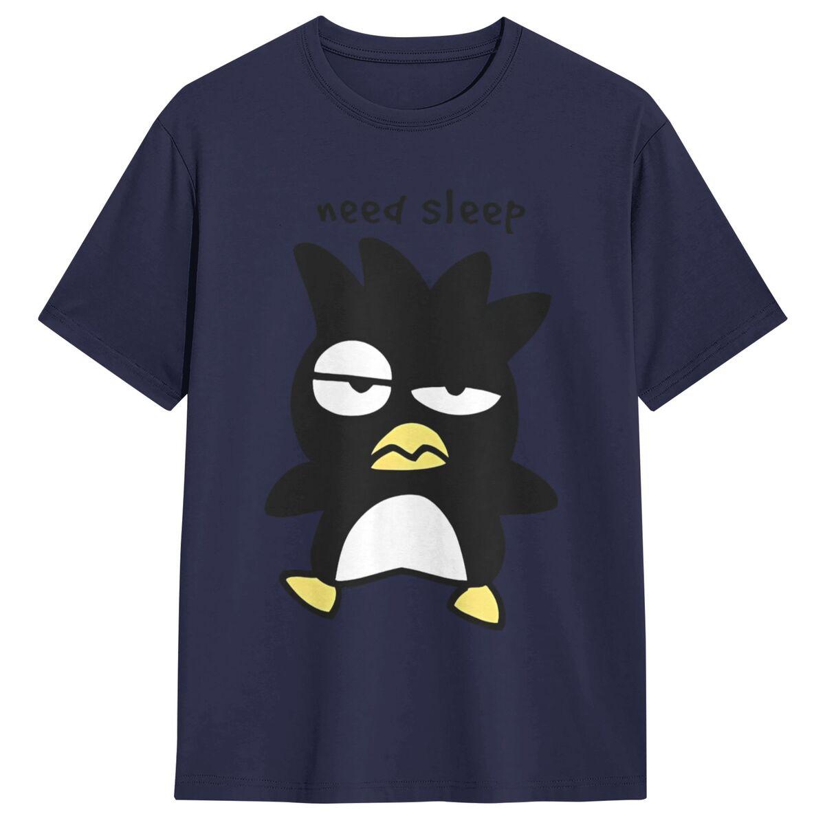 

Мужские футболки Badtz Maru Need Sleep 100% хлопок Одежда Пляжная уличная одежда Футболка с коротким рукавом Футболка с круглым вырезом Большой размер 5XL 4XL