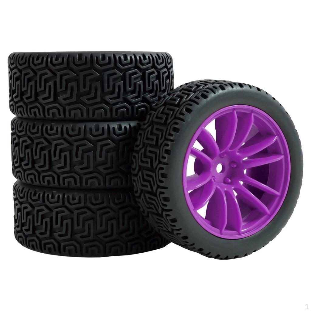 Maze Pattern Tire High Traction 1/10 Scale Rally Car Wheel Set Rubber Tires for Track