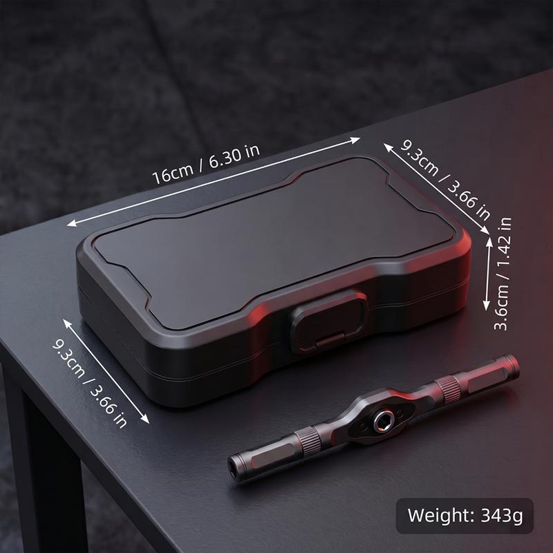 24 In 1 Multi-purpose Ratchet Wrench Screwdriver Set Magnetic S2 CRV Bits Modular Interchangeable Handle Portable Storage Box DIY Household Precision