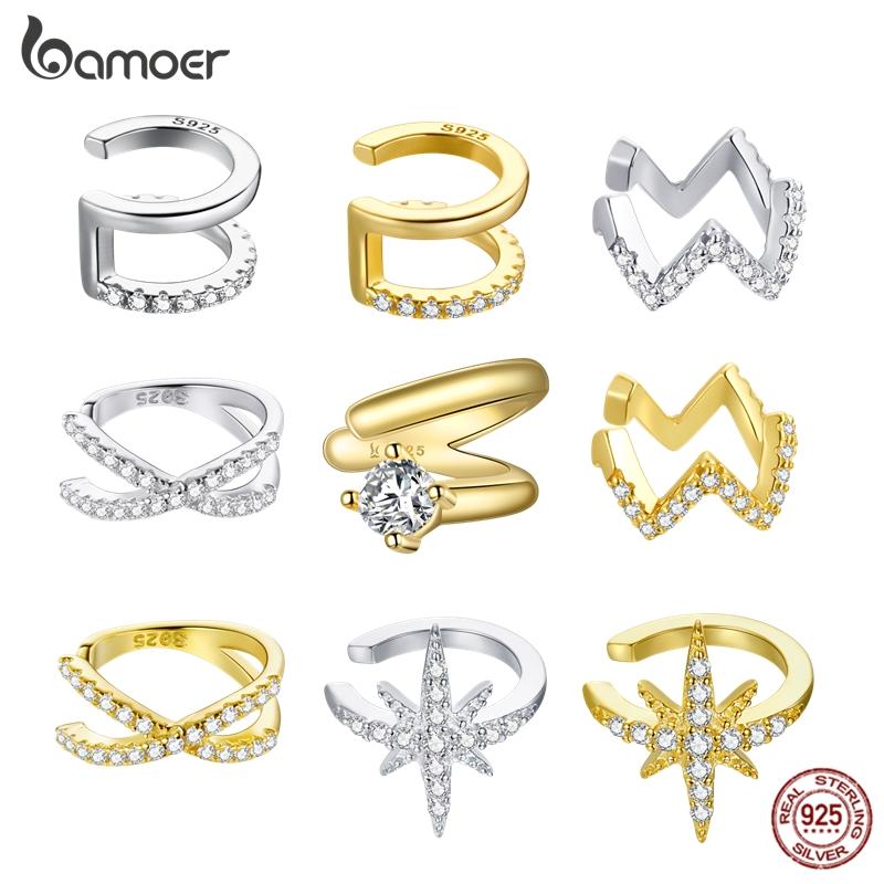 

BAMOER, 1 шт., серьги-кольца из стерлингового серебра 925 пробы с буквами, серьги-кольца для женщин, золотистые круглые гипоаллергенные серьги