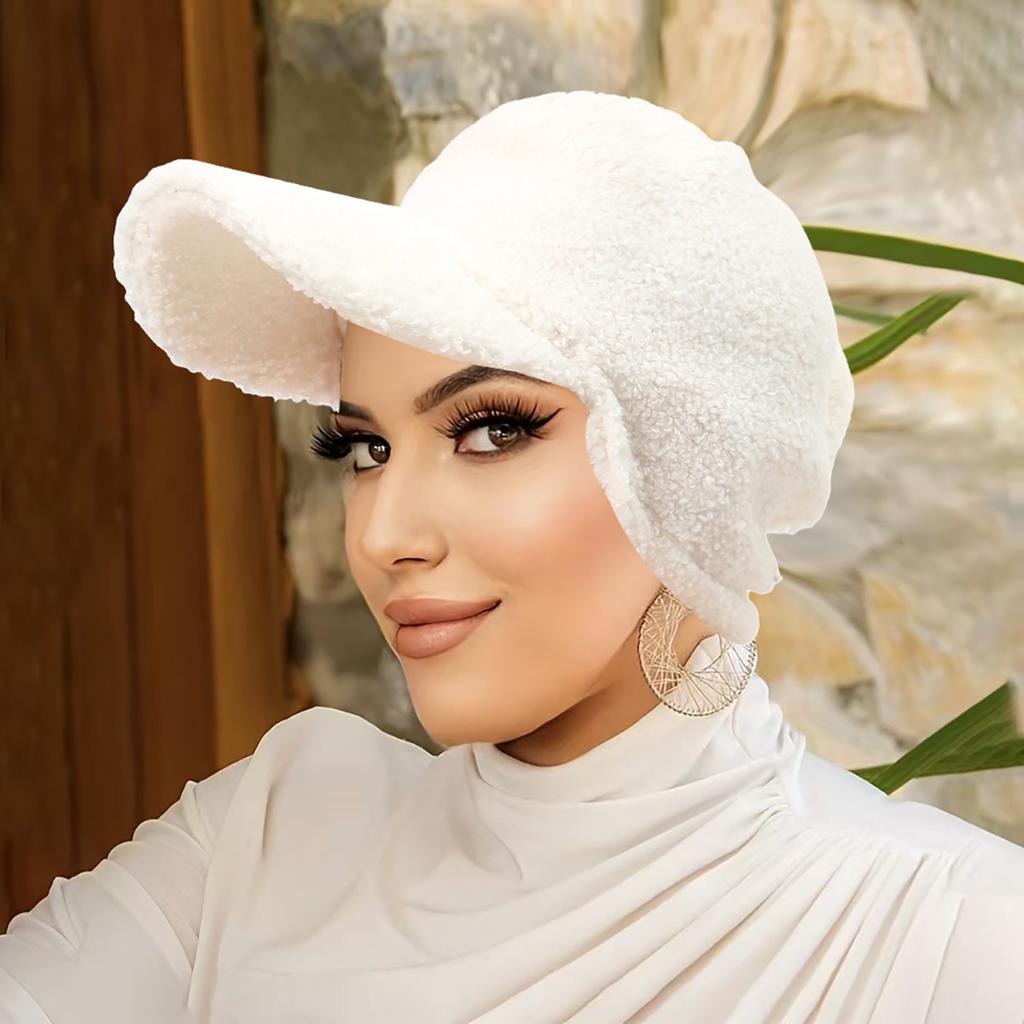 Warm Plush Duckbill Cap Lion Fleece Baseball Cap Fashion Versatile Windproof Ear Protection Hat