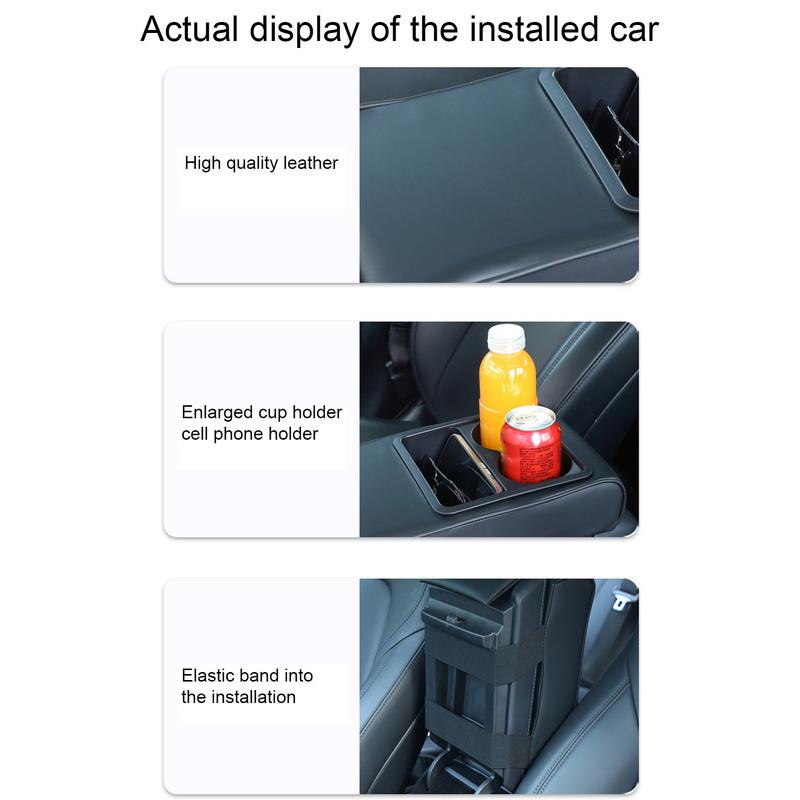 Arm Rest Cover For Car Comfortable PU Leather Pad For Central Console Waterproof Easy Installation Armrest Protector