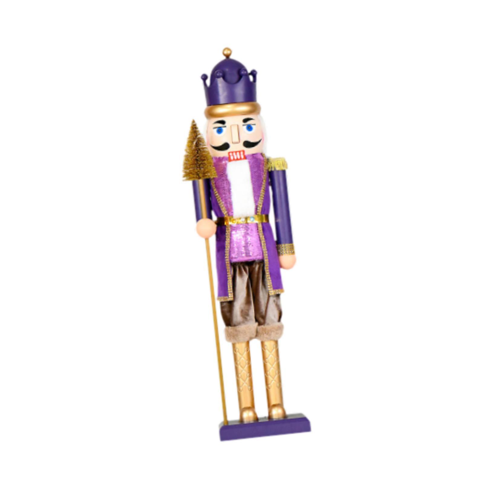

Christmas Nutcracker Soldier Collectible Mantel Shop Window Home Desktop Figurine Party Decoration with Music and Light Elegant 38cm