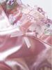 Pink Satin Embroidered Lingerie Set with Open Cup Bra, Garter, and Panty