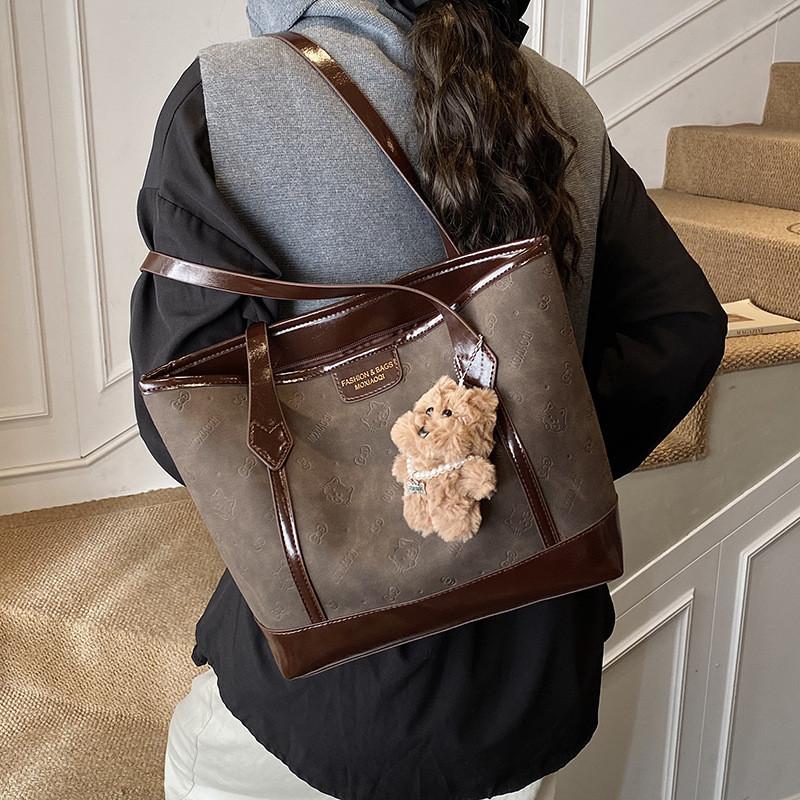 Pu Tote Bag For Women With Street Style Large Capacity Daily Use