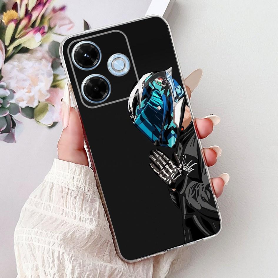 New For Xiaomi Redmi 13x 4G Case Cute Cartoon Panda Machine Flower TPU Soft Silicone Cover For Xiomi Redmi 13X Shockproof Bumper