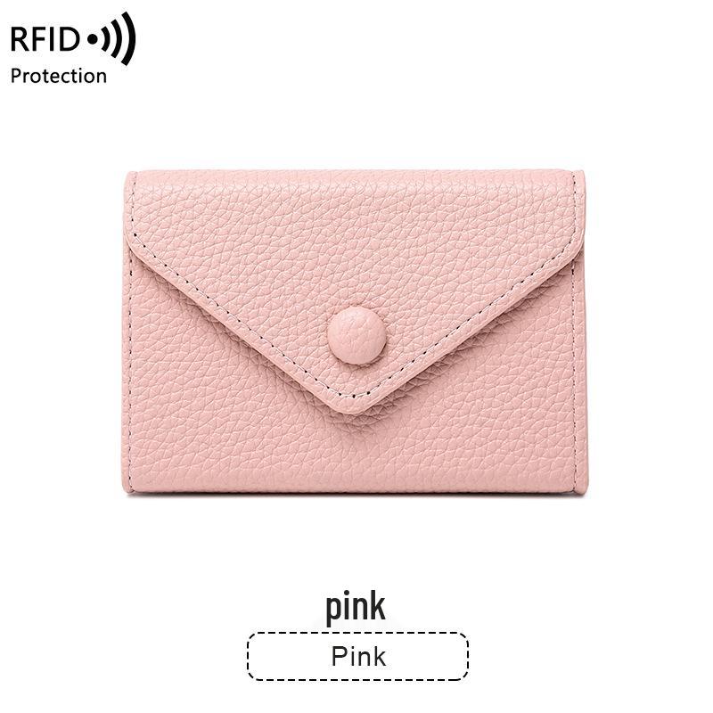 Lightweight Portable Lychee Pattern Small Card Holder for Women - RFID Protected, Anti-Theft Accordion Design, 2023 Edition.