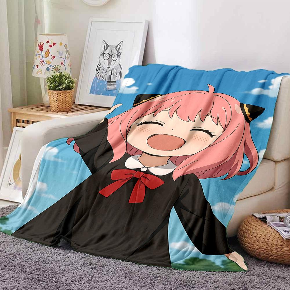 1pc Pink Hair Cat Girl Flannel Blanket,Ultra Soft Warm Plush Throw for Home Bedroom Bed Sofa Cover Camping Picnic gift Y72436