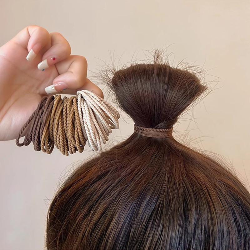100 Durable Seamless High Elastic Hair Ties with No Damage Barrel Pack