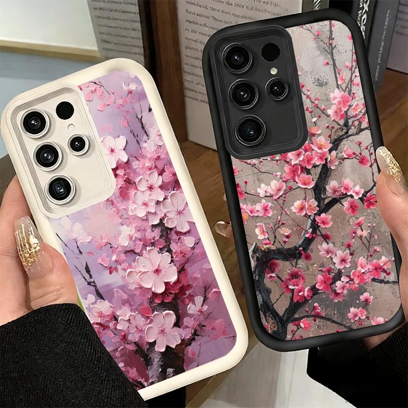 Phone Case for Samsung Galaxy S26 S25 Ultra S24 FE Cherry Blossom Sakura Fashion Shell S23 Plus S22 + S21 S20 5G Soft Silicone F
