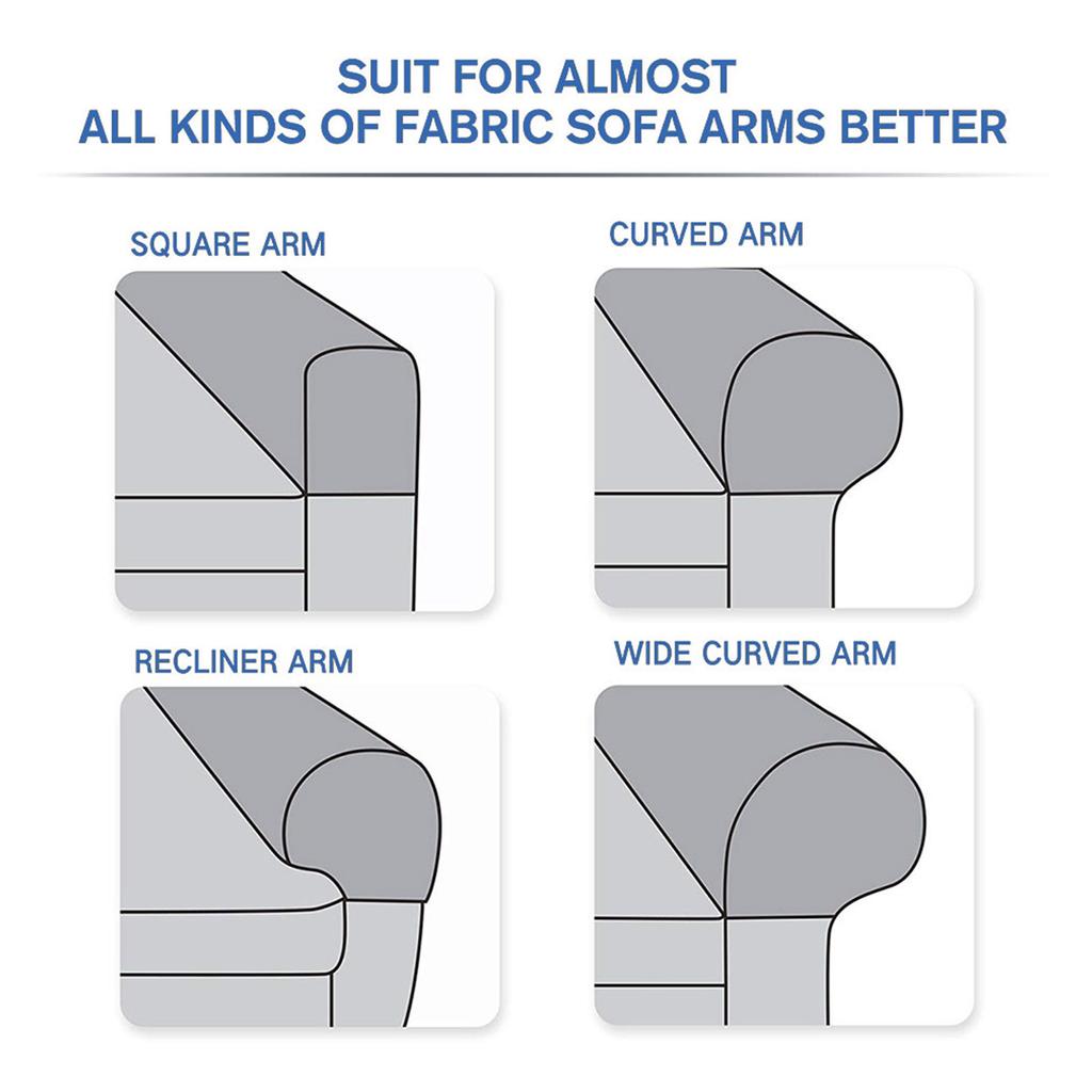 Stretch Armrest Covers Set Chair Sofa Arm Protectors Armchair Covers Solid Couch Cover Removable Elastic Armchair Sofa Arm Cover