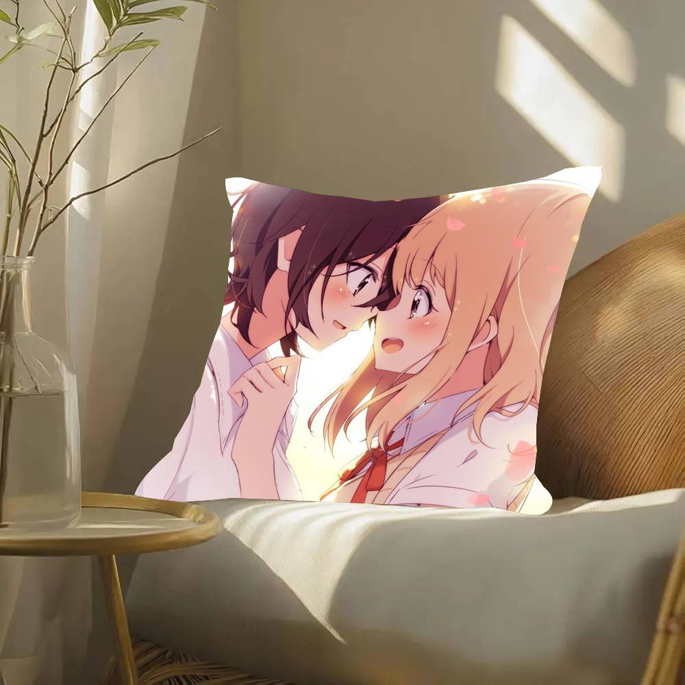 Kase-san And Morning G-Glories Anime Pillow Case Fashion Square Pillowcase Bedroom Sofa Room Ins Decoration Leisure
