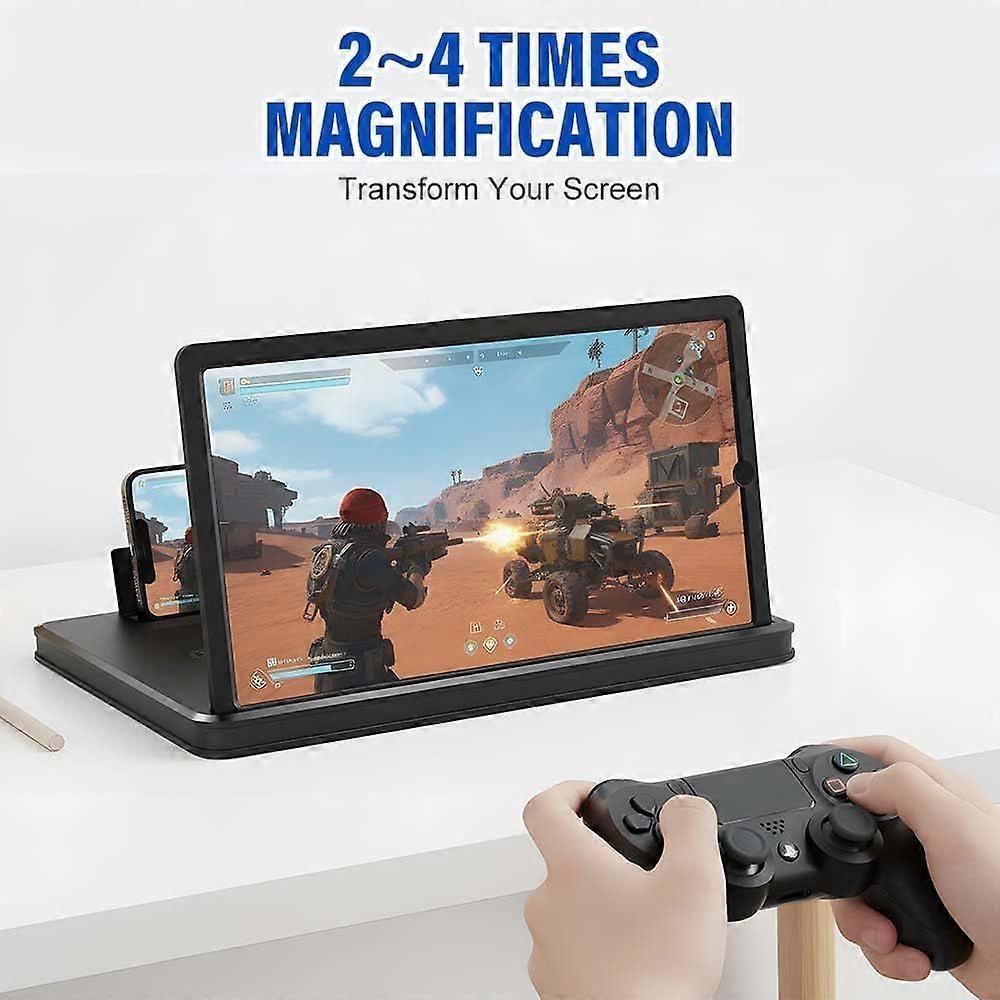 Upgrade Bildschirm Lupe für Handy, Bildschirm Lupe, 3D HD Bildschirm Handy Lupe Vergrößerer für Filme & Gaming, Faltbarer Handy Ständer mit