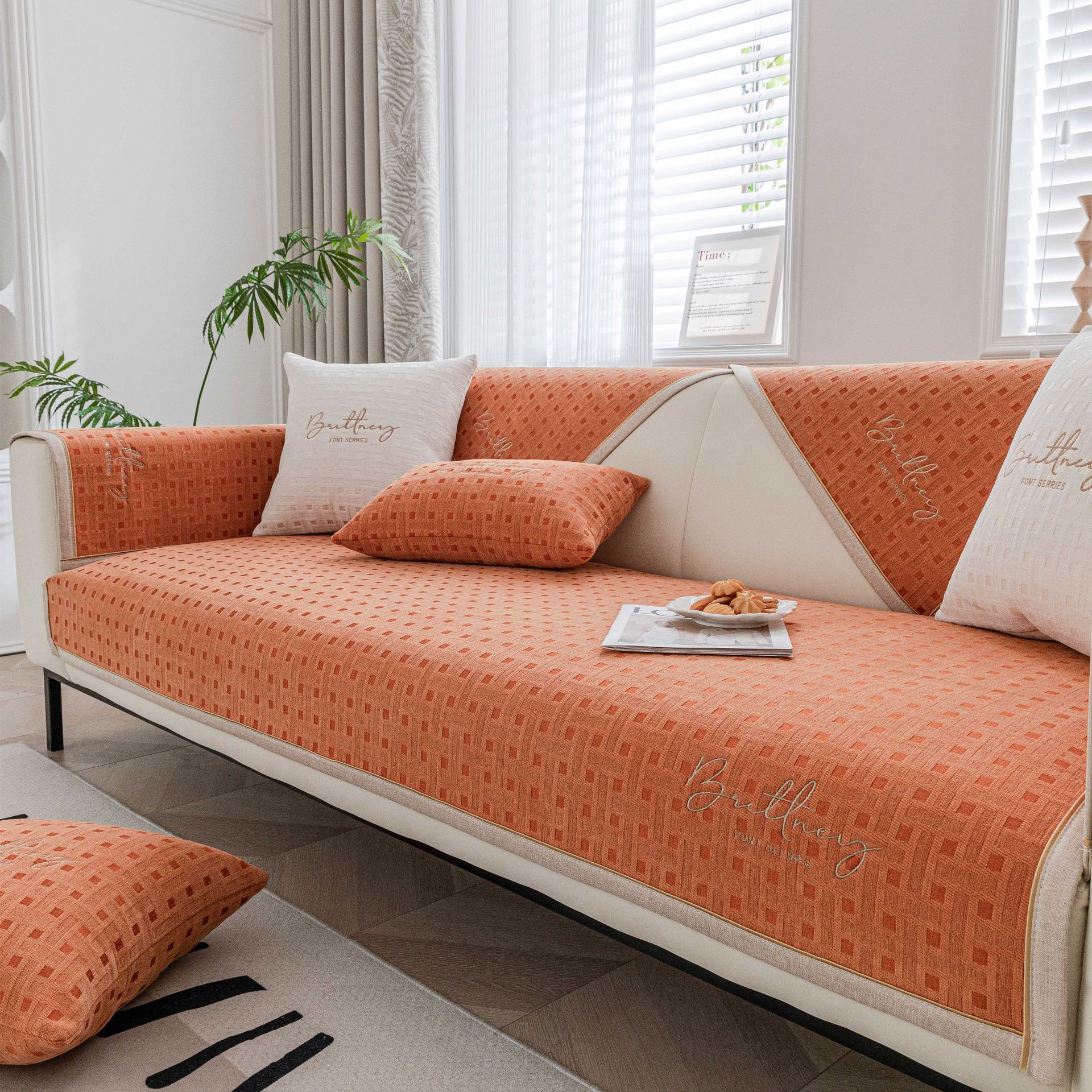 

Подушка для дивана из шенилла Four Seasons Universal Simple Modern Нескользящая подушка Кожаный чехол для дивана Чехол для подлокотника Полотенце 70*70cm