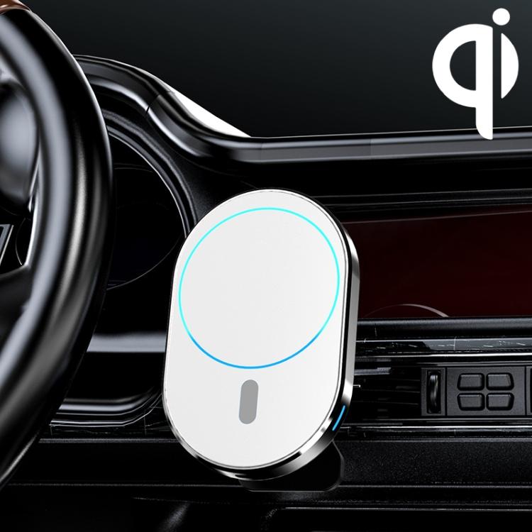

JJT-968 15W Max Output Magnetic Car Air Outlet Bracket Wireless Charger білий
