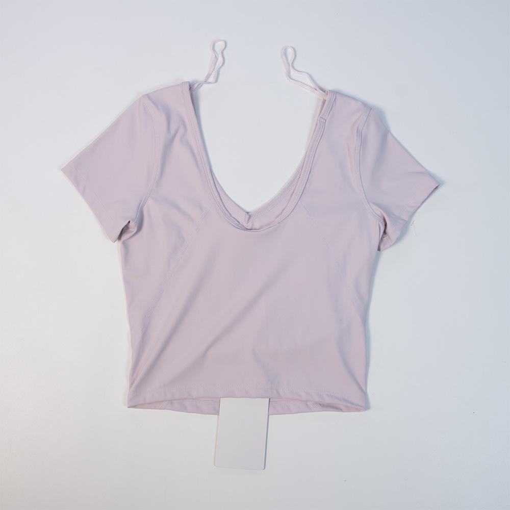 Sommer Leichtes Yoga-Top: Hüfttiefes Kurzarm-T-Shirt für Freizeit-Sport und Fitness