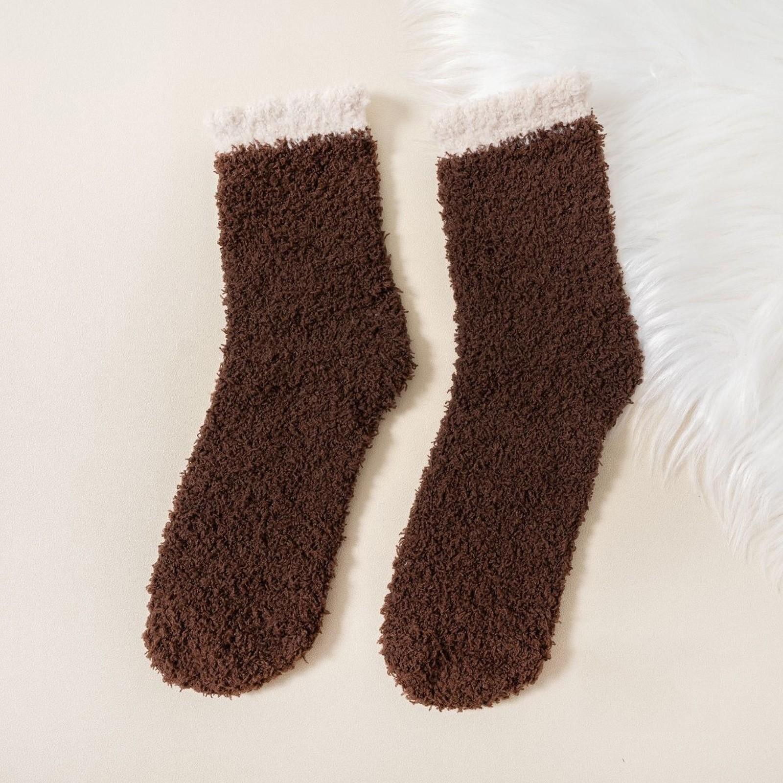 

Женские носки без волос кораллового бархата, теплые носки для ног, плюс плюшевые спальные носки One Size