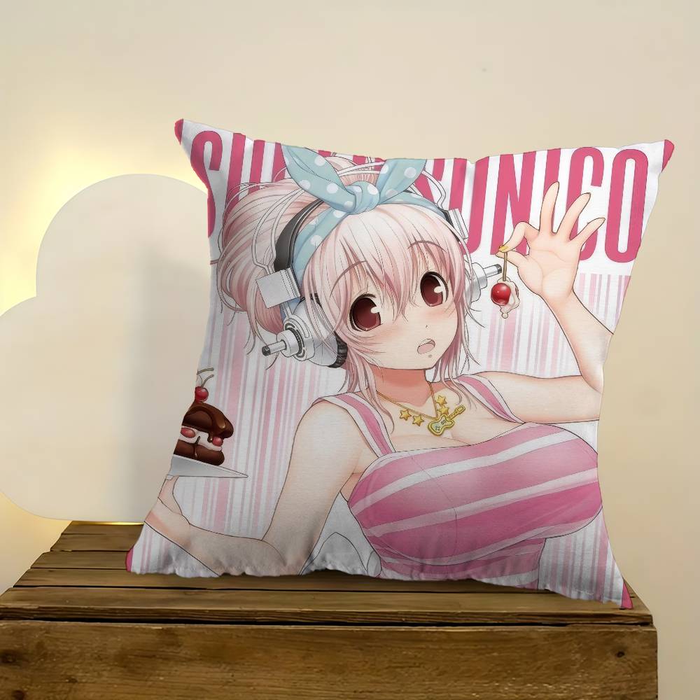Beautiful Super S-Sonico Anime Personalized Pillow Dust Cover Bedroom Kids Party Decoration Pillowcase Birthday Children Gift