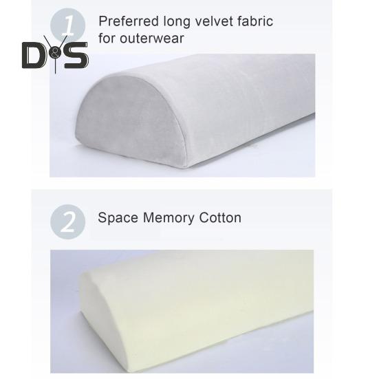 Half Moon Bolster Pillow for Legs Back Sleeping Knee Pillow Memory Foam Under Knee Pillow with Machine Washable Cover for Ankle Foot Comfort